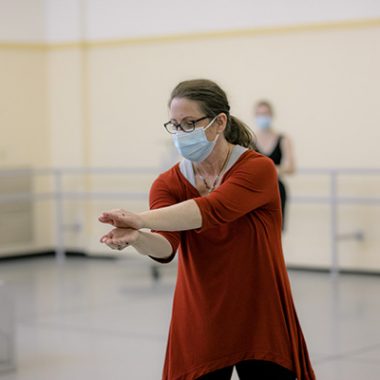 Gina Patterson demonstrating choreography for her new solo for PBT company dancers. 